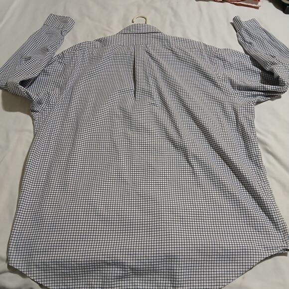 Ralph Lauren Men's XL Blake 100% Blue Check Long-Sleeved Button-Up/Down Pony - Picture 6 of 12